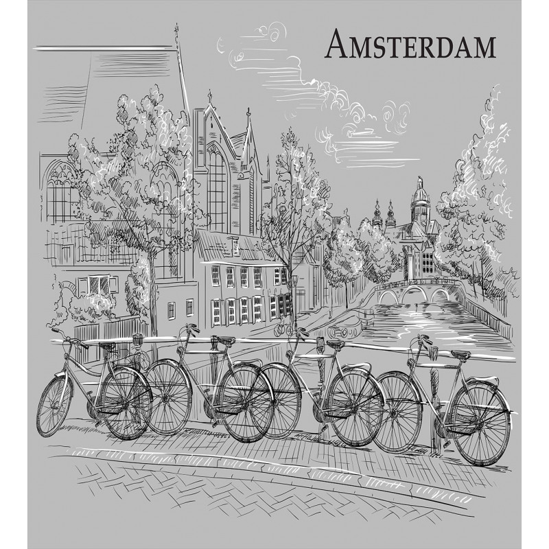 Bicycles by the Canal Duvet Cover Set