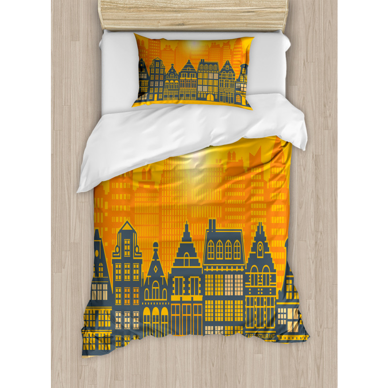 Urban Retro Architecture Duvet Cover Set