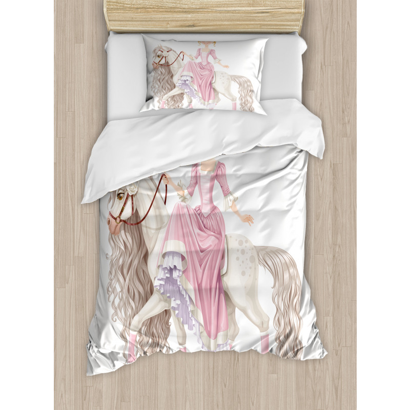 Princess on White Horse Duvet Cover Set