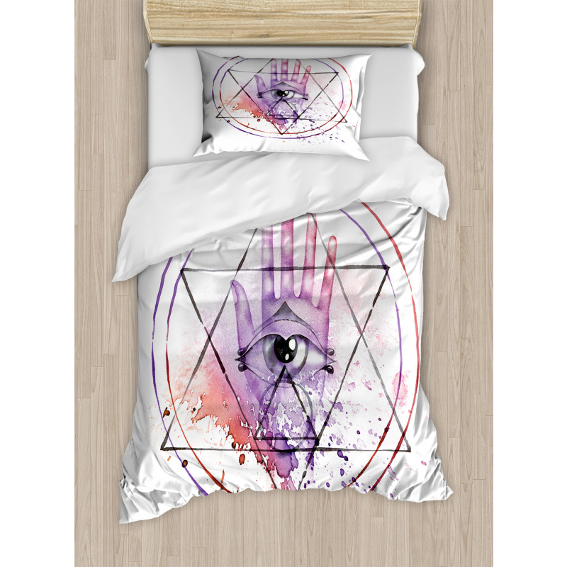 Watercolor All Seeing Eye Duvet Cover Set