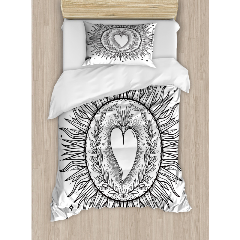 Sun with Heart Art Duvet Cover Set