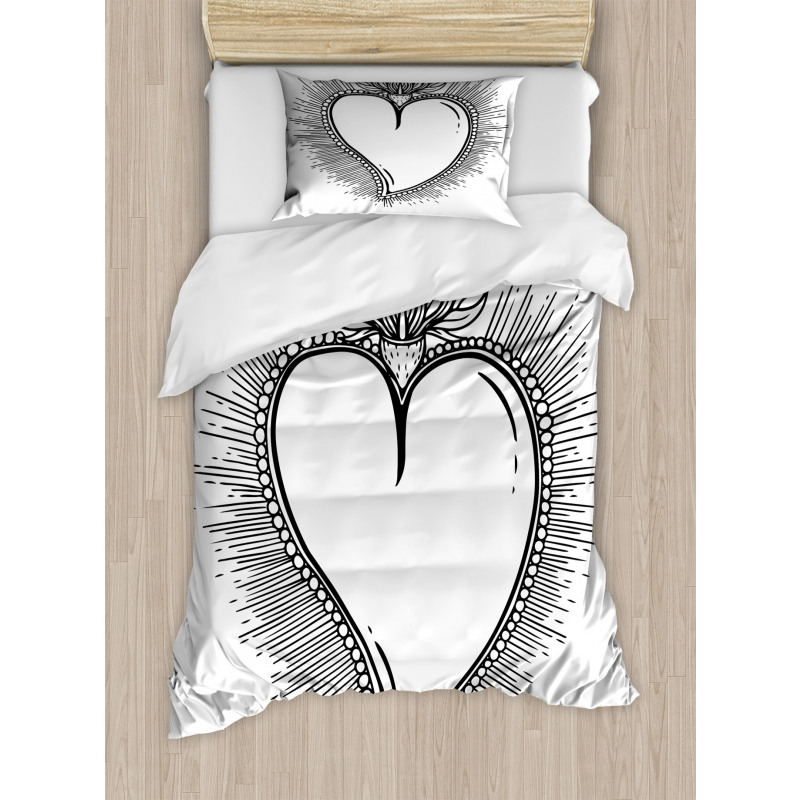 Heart with Rays Duvet Cover Set