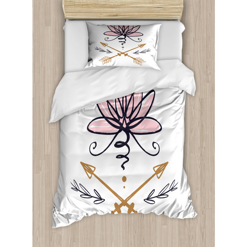 Lotus and Arrows Sketch Duvet Cover Set