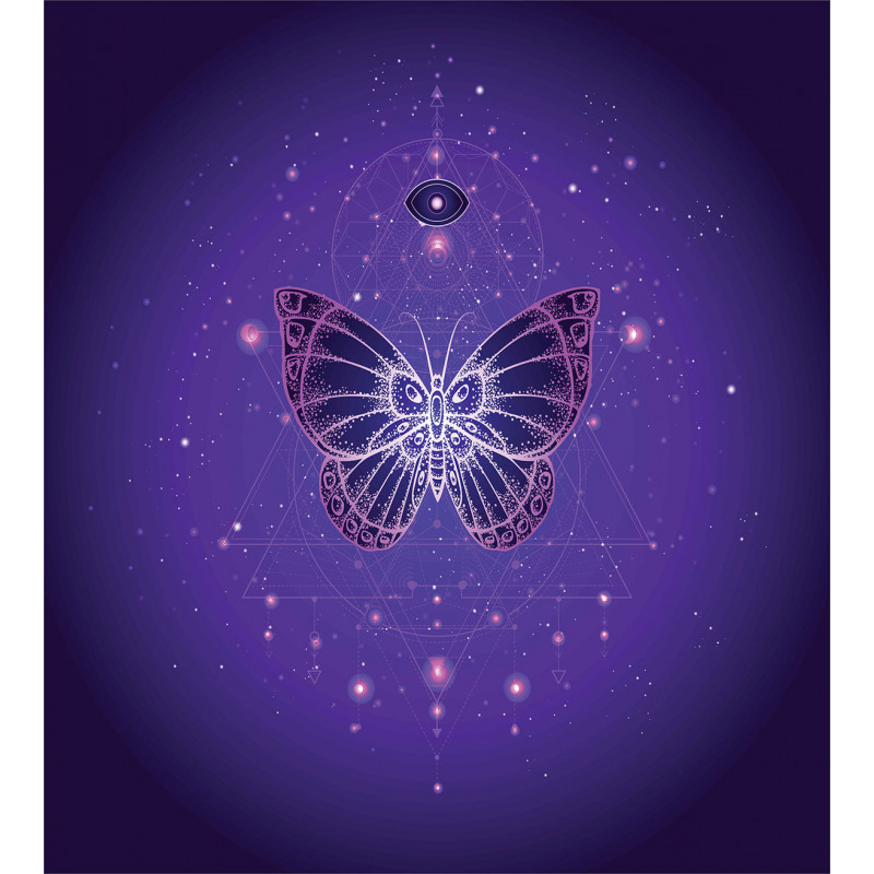 Galactic Butterfly Geometry Duvet Cover Set