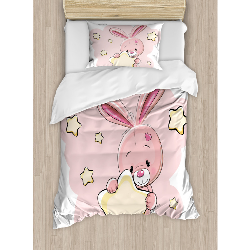 Rabbit Bunny with a Star Duvet Cover Set