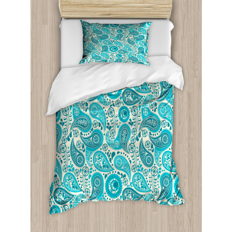 Paisley Blue Flowers Duvet Cover Set