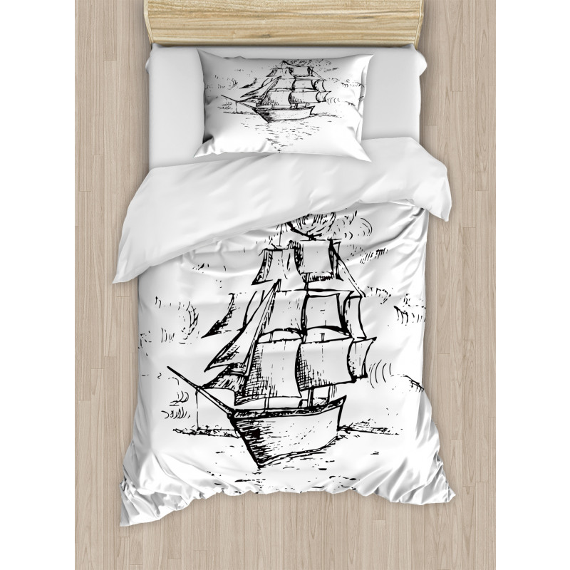 Sailboat Sketch Duvet Cover Set