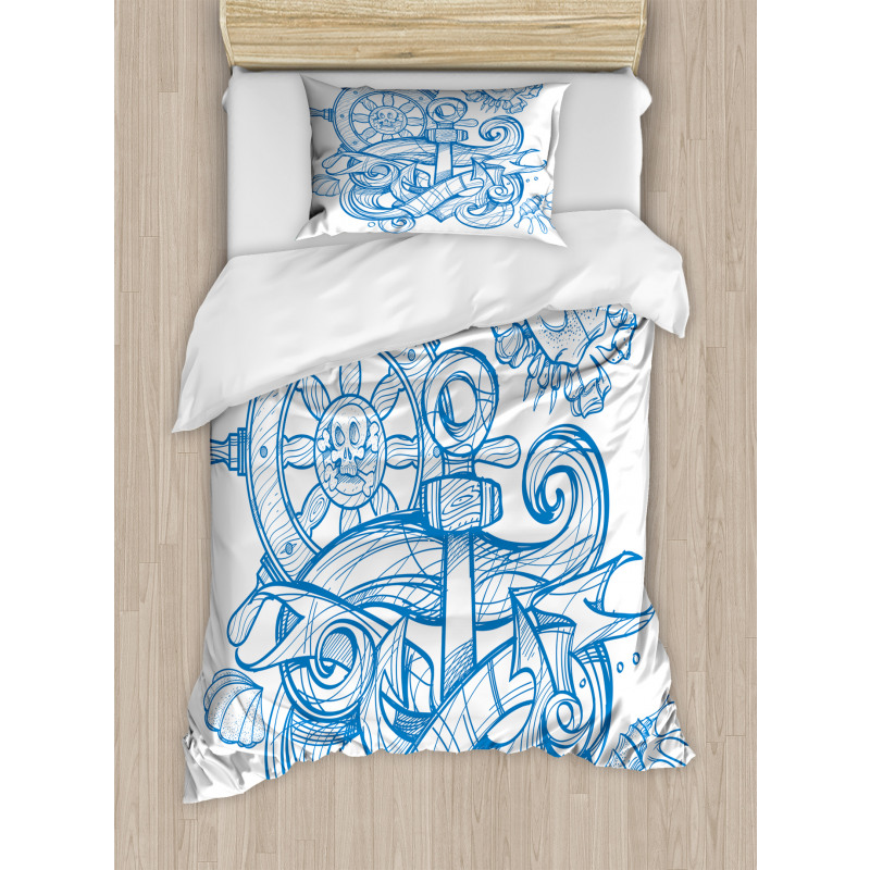 Crab Skull Shell Duvet Cover Set