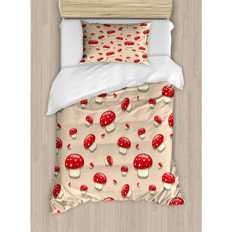 Cartoon Mushrooms Duvet Cover Set