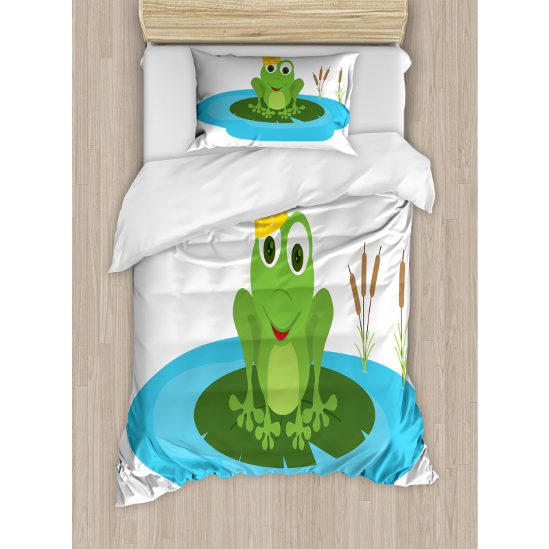 Prince Animal Big Leaf Pond Duvet Cover Set