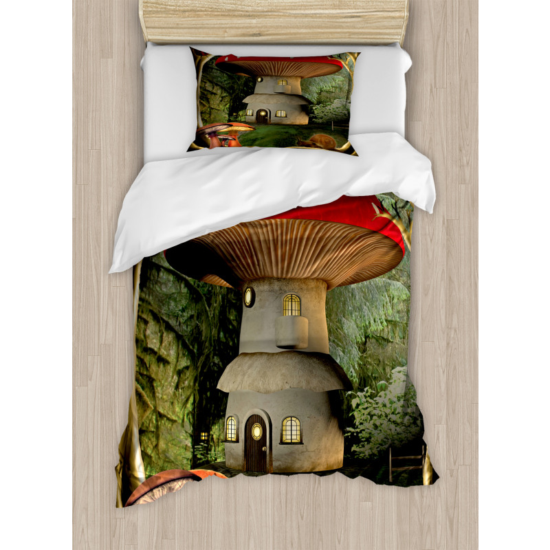 Mushroom Magic Forest Duvet Cover Set