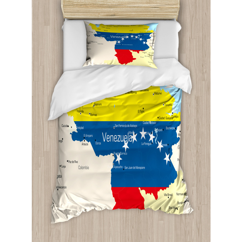 Colorful Detailed Map Duvet Cover Set