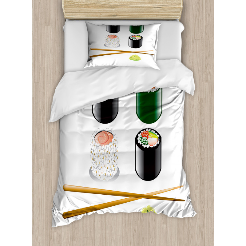 Japan Sushi and Chopsticks Duvet Cover Set