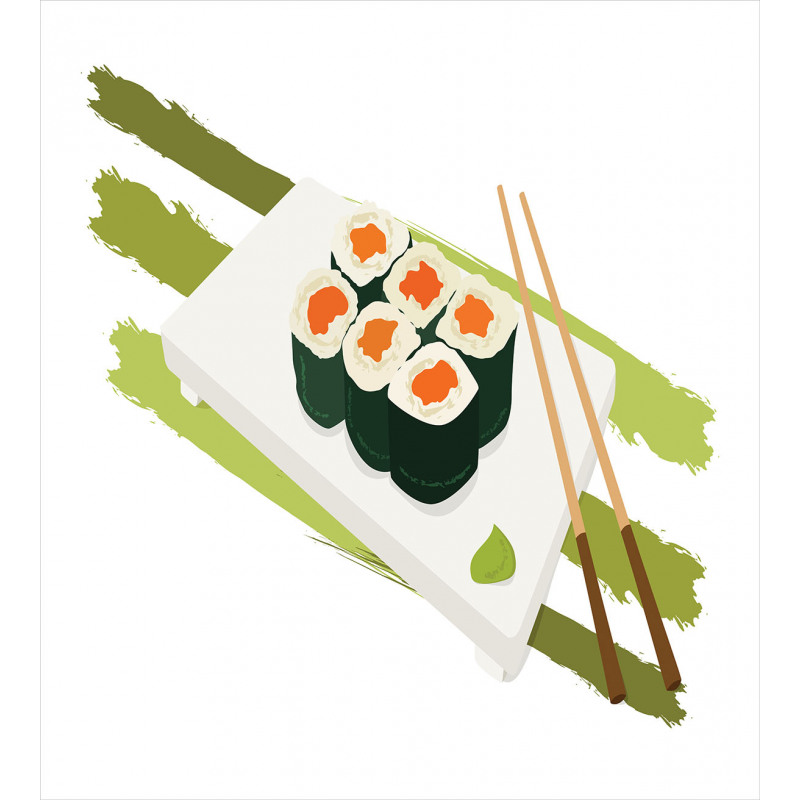 Sushi Maki Plate Chopsticks Duvet Cover Set
