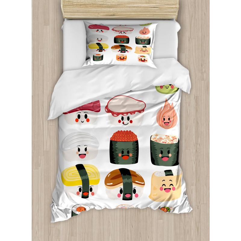 Funny Cartoon Sushi Duvet Cover Set