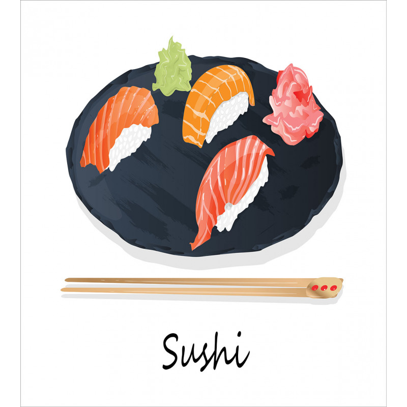 Sushi Text and Japan Plate Duvet Cover Set