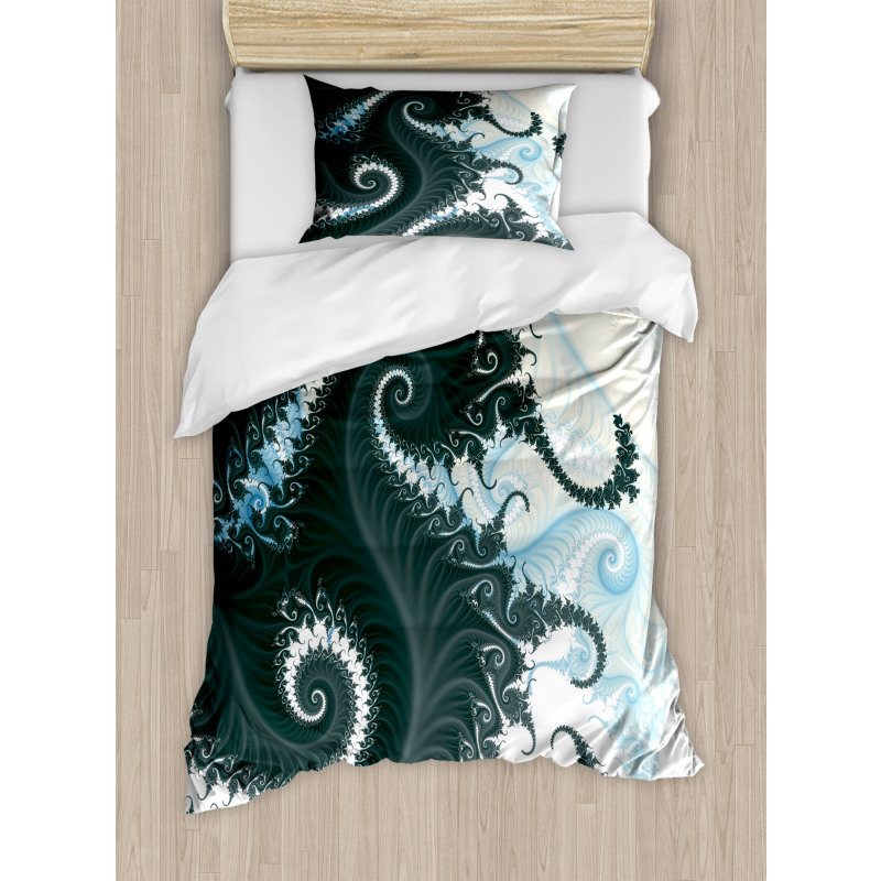 Fractal Motif with Swirls Duvet Cover Set