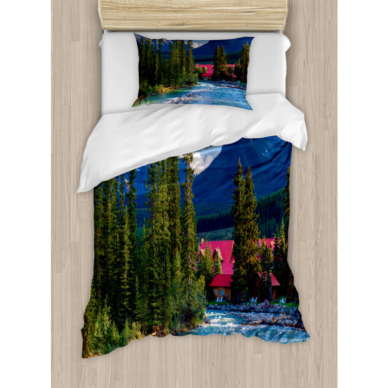 Lake Louise Banff Village Duvet Cover Set