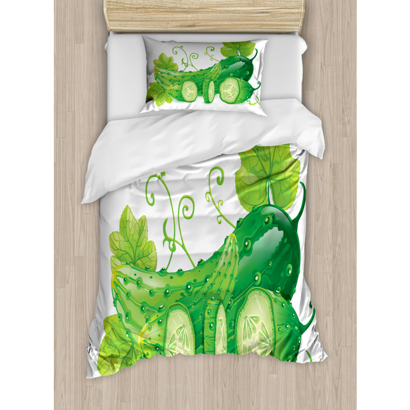 Juicy Cucumber Graphic Duvet Cover Set