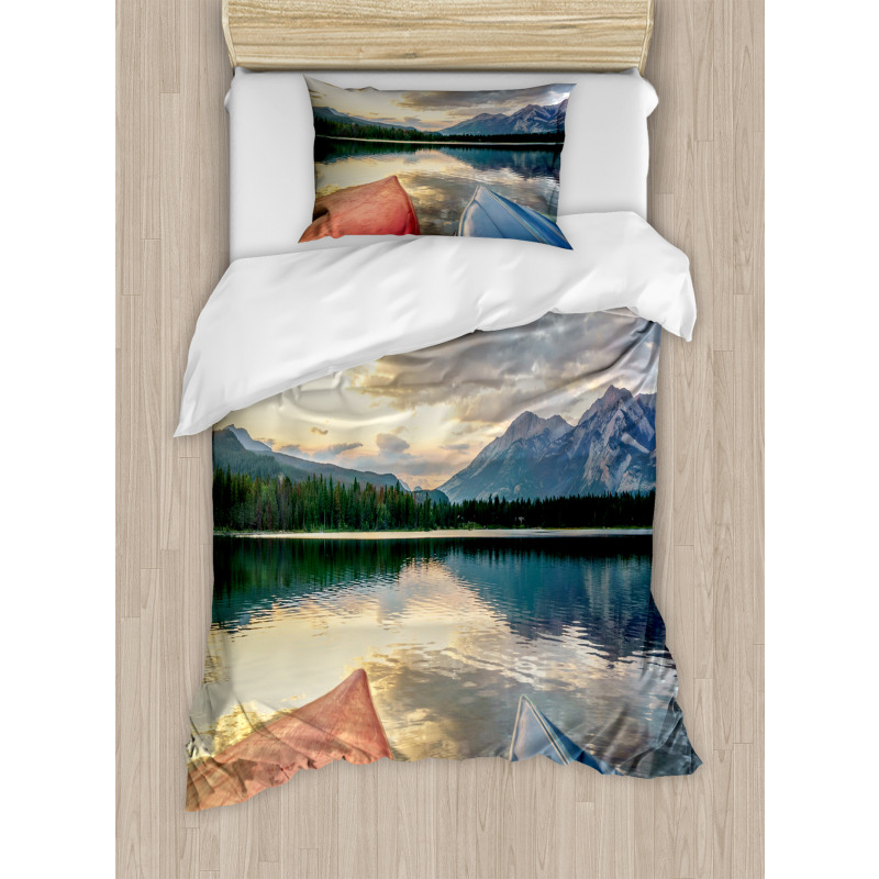 Edith Lake and Old Boats Duvet Cover Set