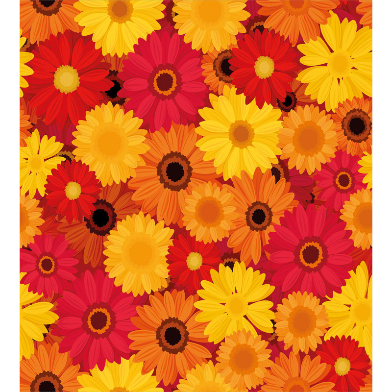 Warm Tones Flowers Duvet Cover Set