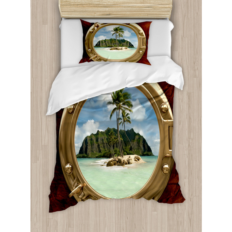 View of Deserted Island Duvet Cover Set