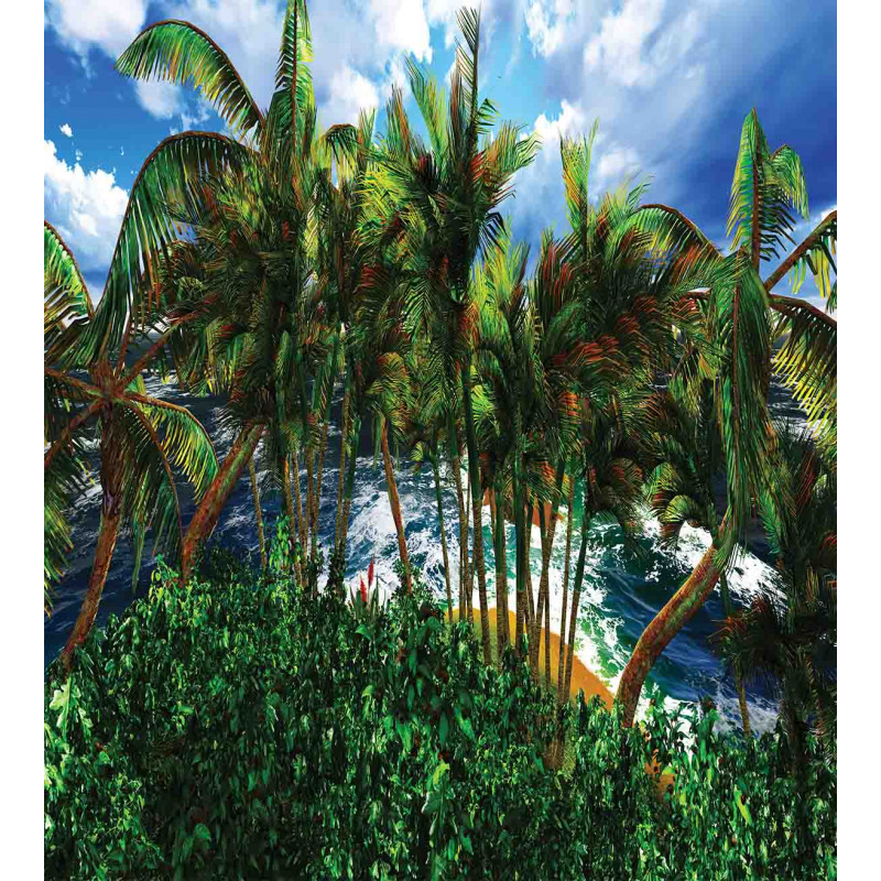 Hawaii Island Palm Tree Duvet Cover Set