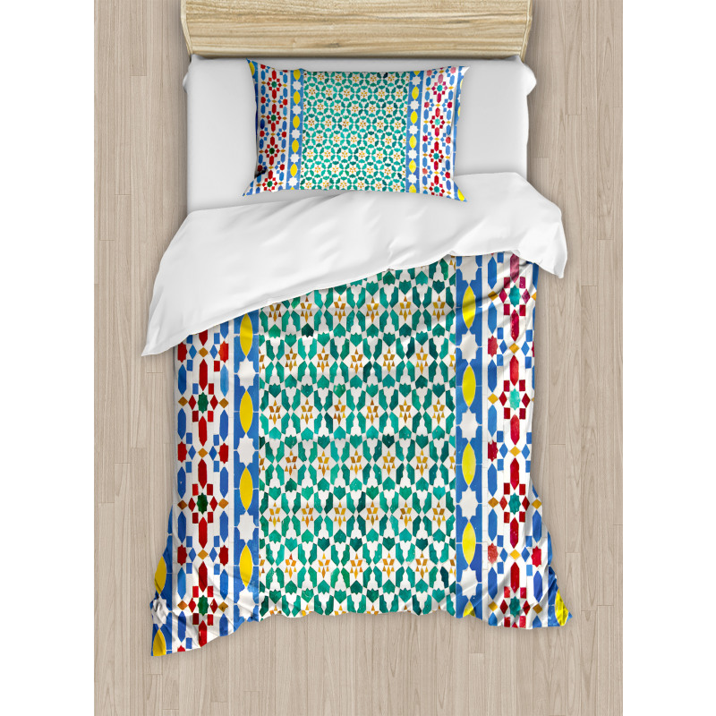 Colorful Mosaic Wall Duvet Cover Set