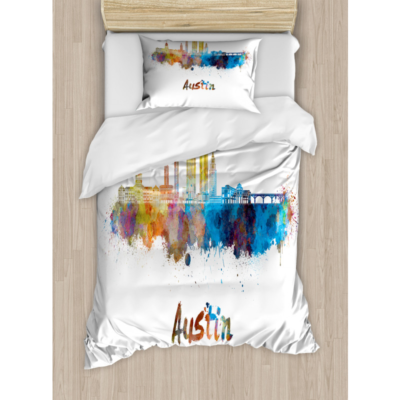 Typographic Paint Splatters Duvet Cover Set