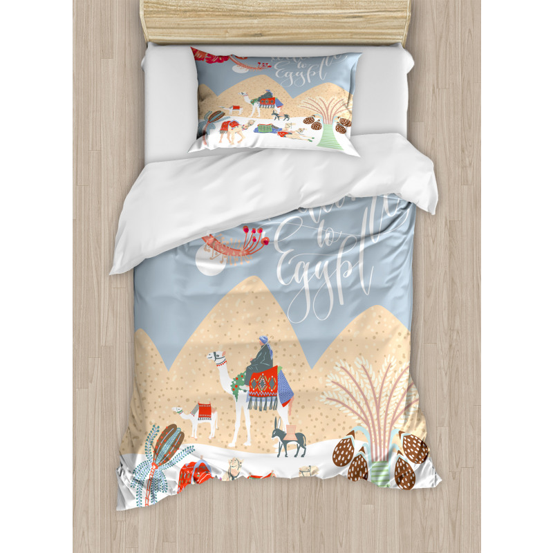 Colorful Camels Duvet Cover Set