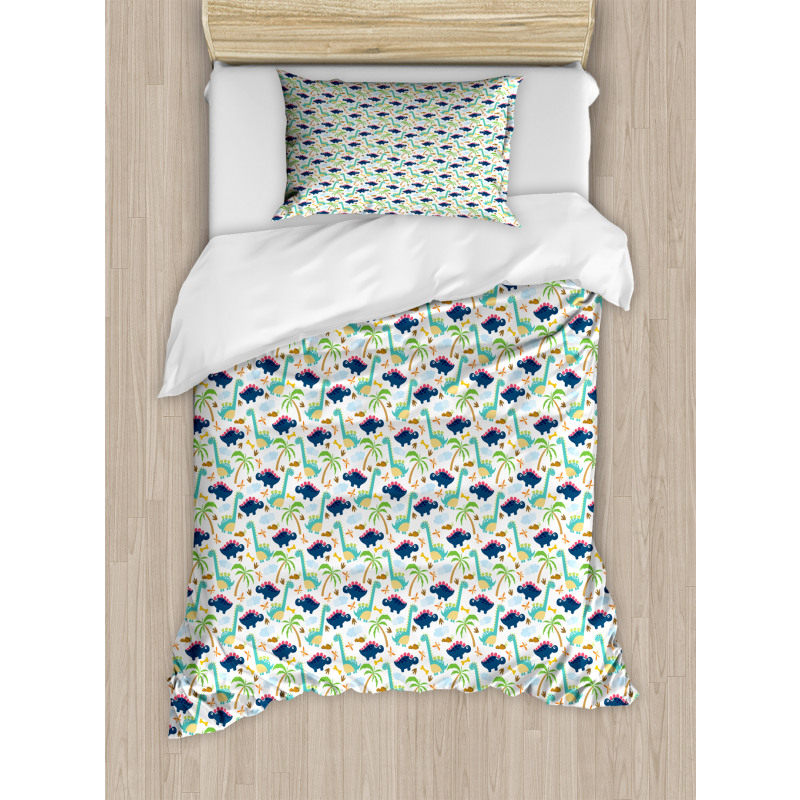 Dinosaurs Funny Doodle Duvet Cover Set