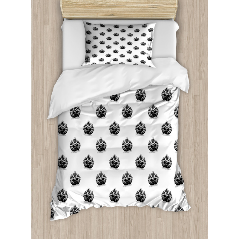 Repetitive Sketchy Duvet Cover Set