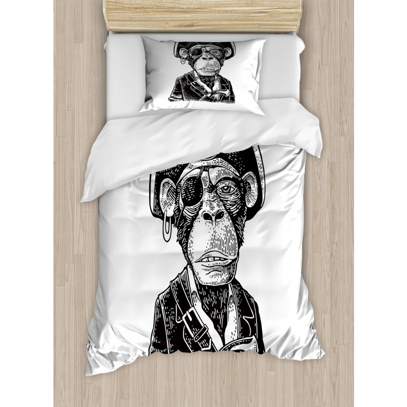 Pirate Monkey Portrait Art Duvet Cover Set