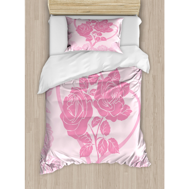 Roses in Heart Duvet Cover Set