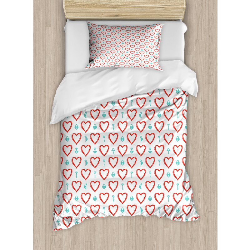 Love Keys Locks Duvet Cover Set