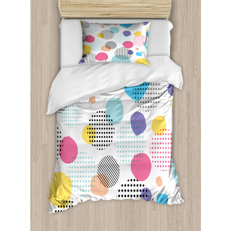 Colorful Spots Stripes Duvet Cover Set