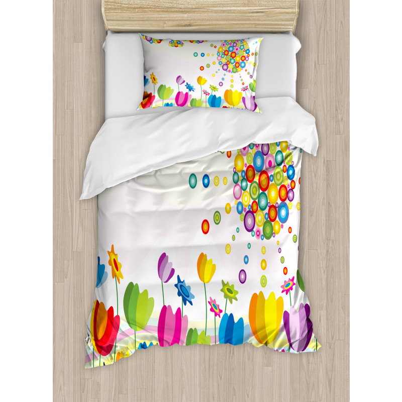 Abstract Flower Summer Duvet Cover Set