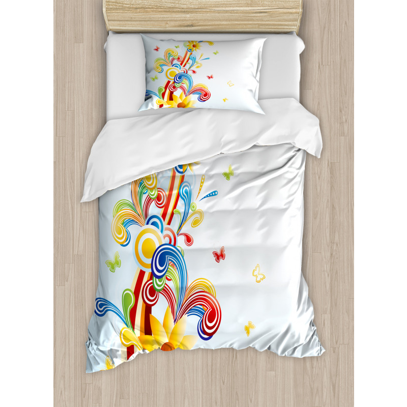 Funky Vertical Wave Duvet Cover Set