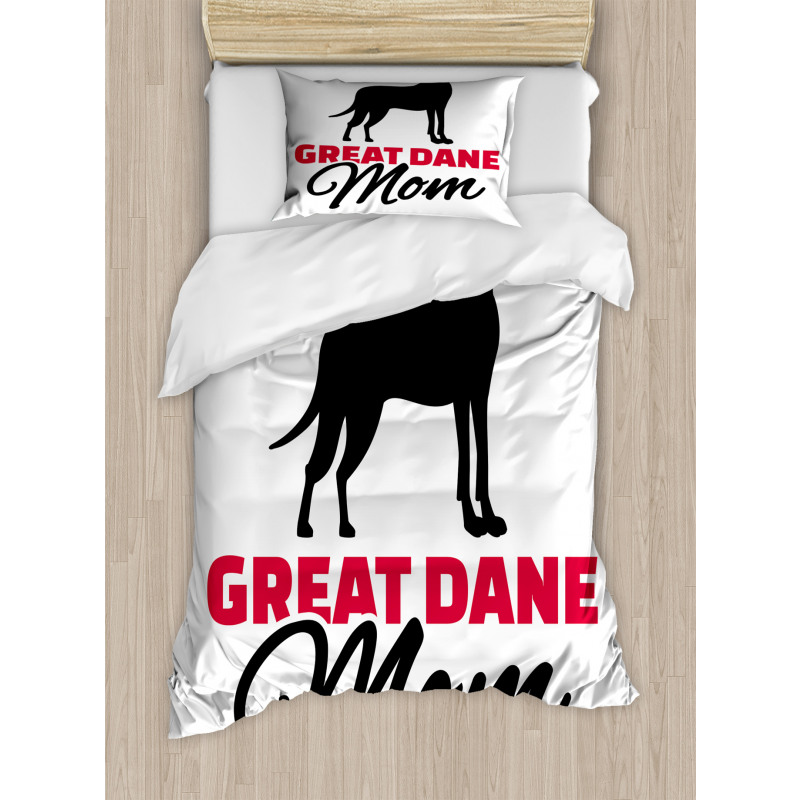 Dog Mom Lettering Duvet Cover Set