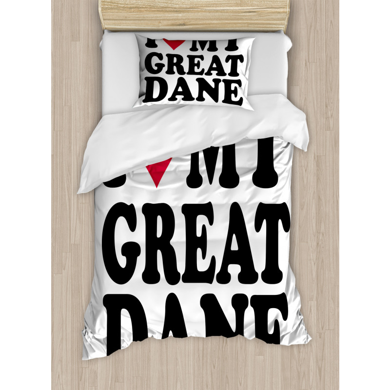 Classic Dog Lover Text Duvet Cover Set