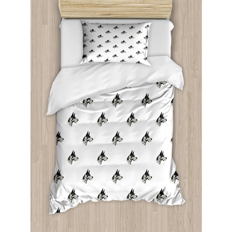 Side Look Breed Head Duvet Cover Set