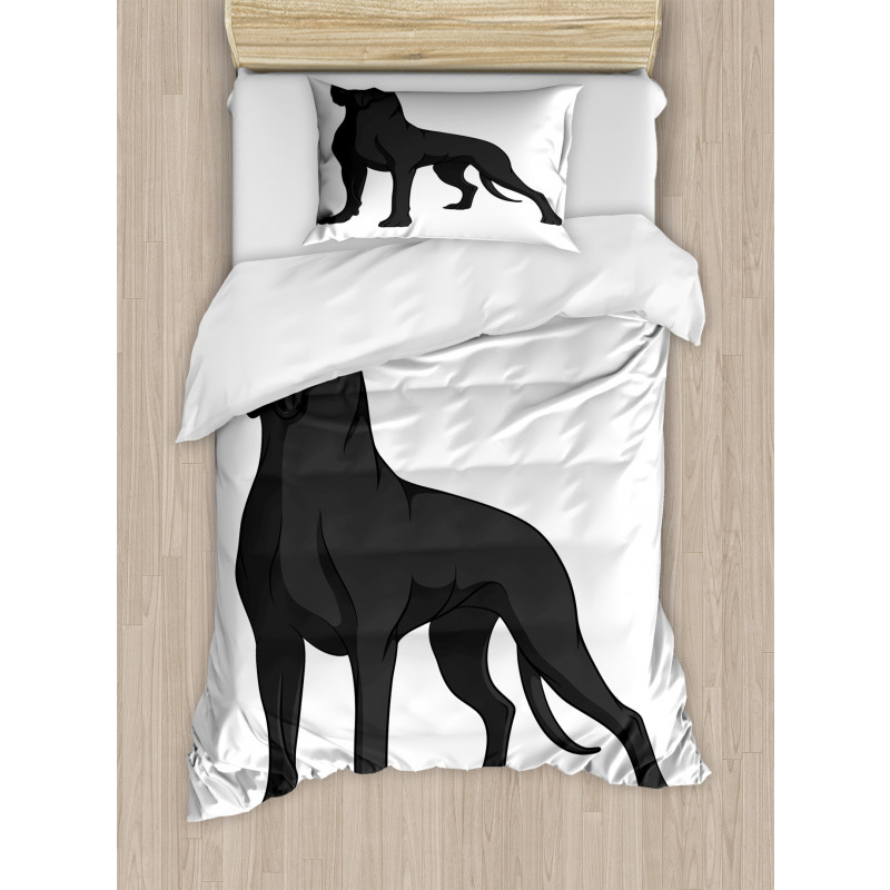 Purebred Dog on Plain Duvet Cover Set