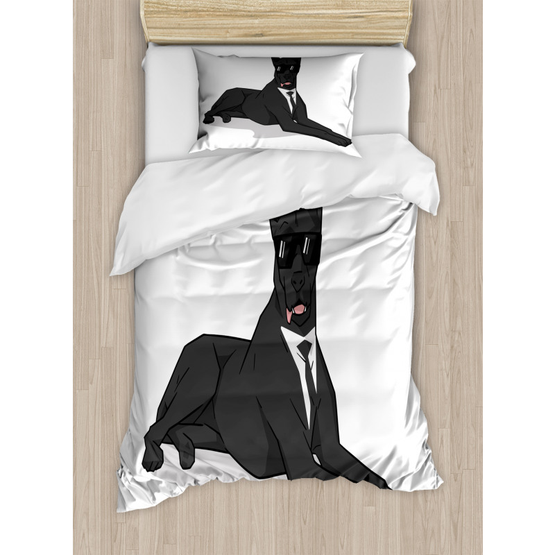 Humorous Dog in Suit Duvet Cover Set