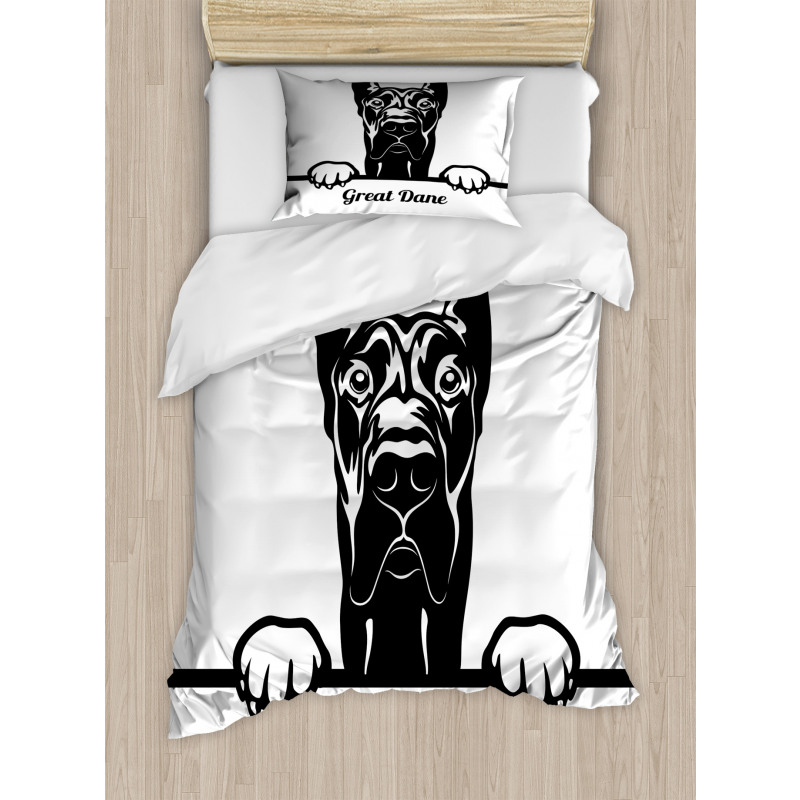 Peeking Big Breed Dog Duvet Cover Set