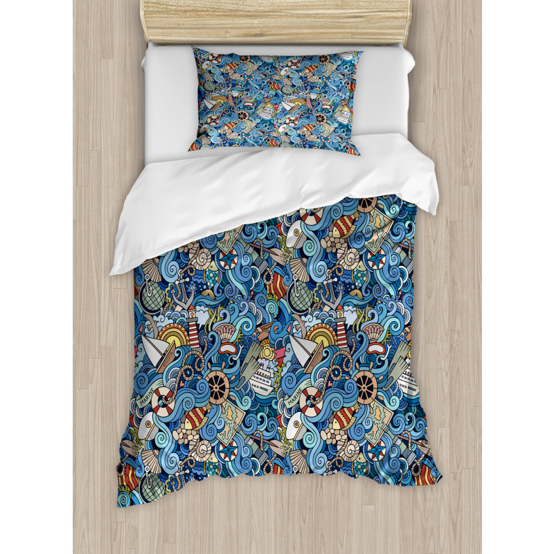 Abstract Sea Shells Duvet Cover Set