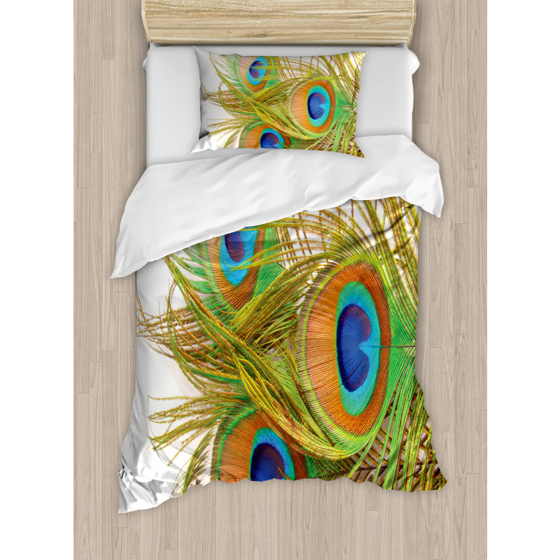Modern Peacock Feathers Duvet Cover Set