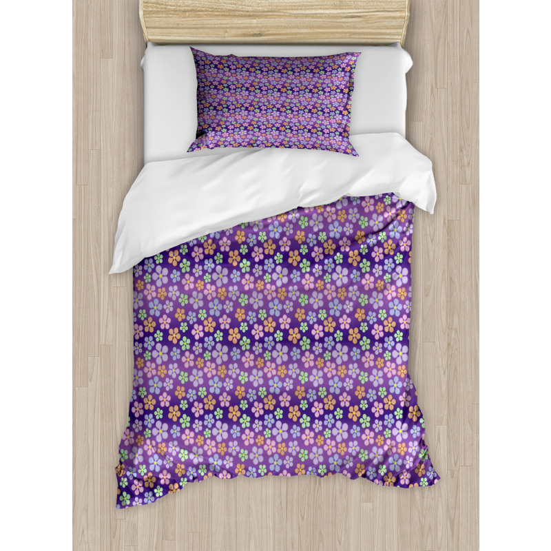 Graphical Flower Elements Duvet Cover Set