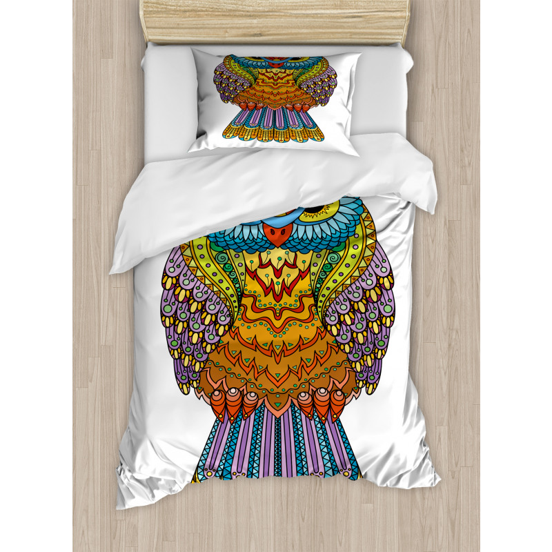 Zentangle Boho Art Bird Duvet Cover Set