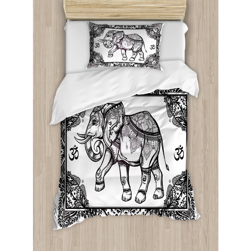 Bohemic Floral Elephant Duvet Cover Set