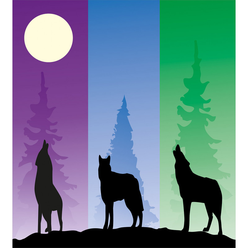 Wolf at Night Howling Duvet Cover Set